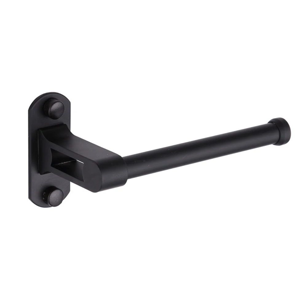 

Toilet Paper Holder Wall Mount Storage Rack Black Simple Bathroom Tissue Rack Paper Storage Organizer Functional Design