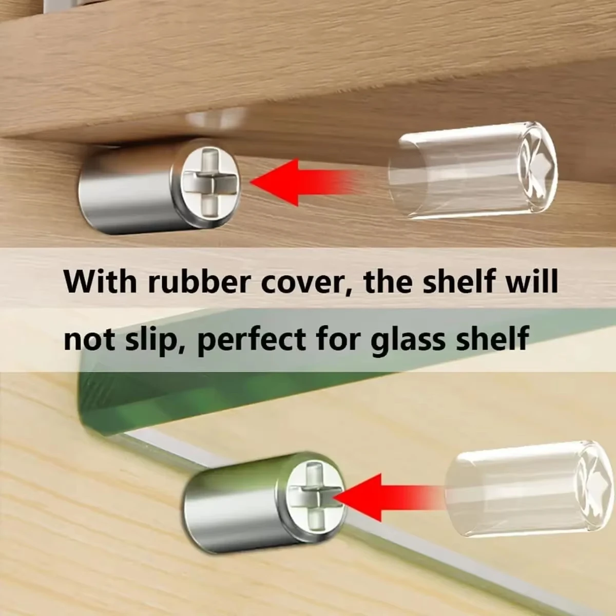 Self Tapping Shelf Support Pegs With Rubber Anti Slip Sleeve Hard Partition Nails For Wardrobe Kitchen Glass Laminate Shelf Moun