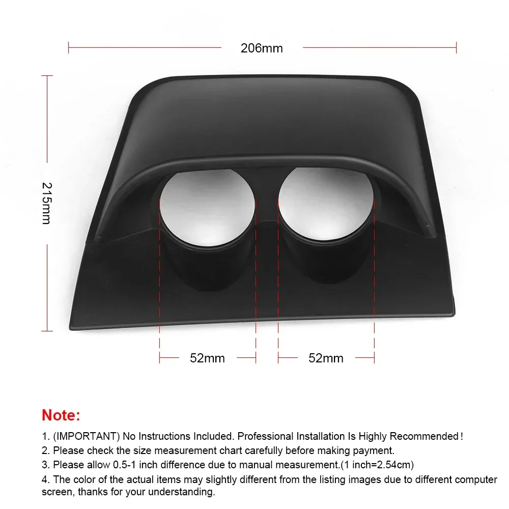 

YOMI Racing Dash Board Dual Triple Gauge Pod Black Carbon Fiber Color Gauge Pod Mount Holder 2 inch 52mm