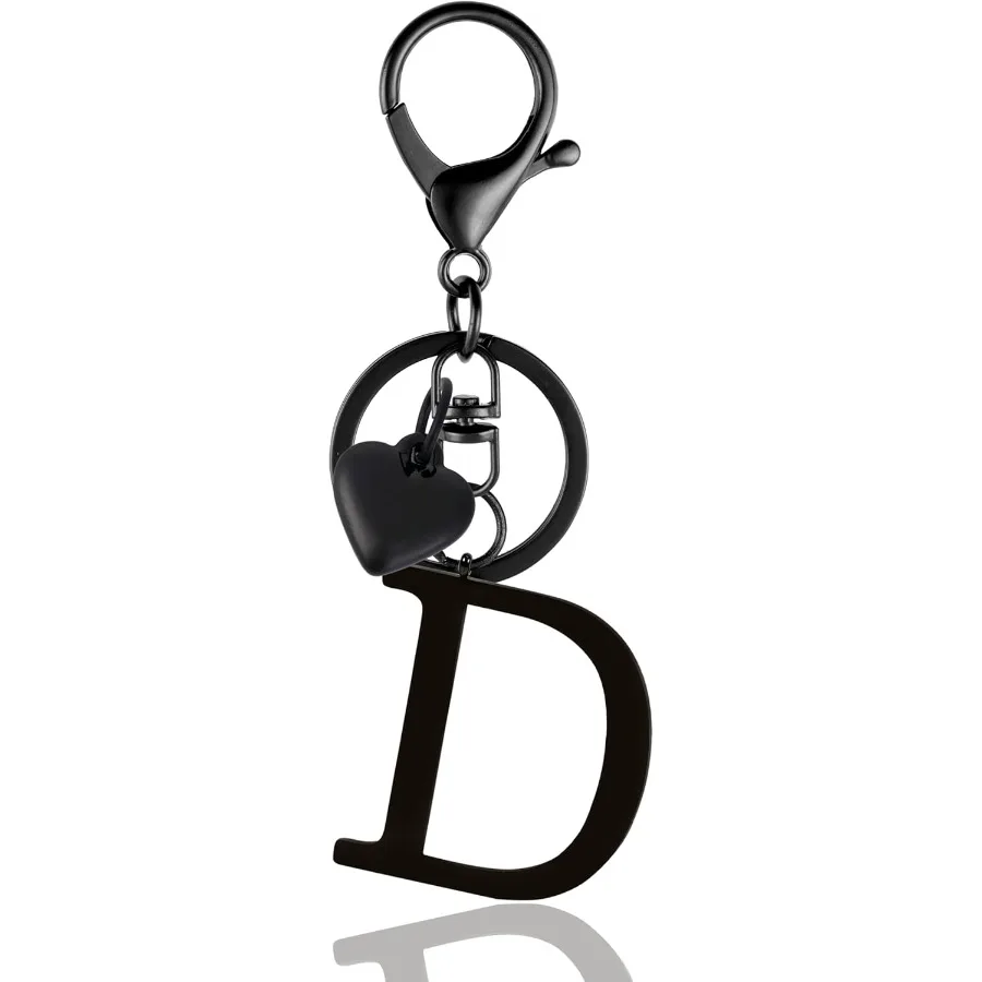 

Metal Heart Alphabet Keychain for Women Girls Cute Initial Letter Accessories for Purse Bag Charms and Backpack