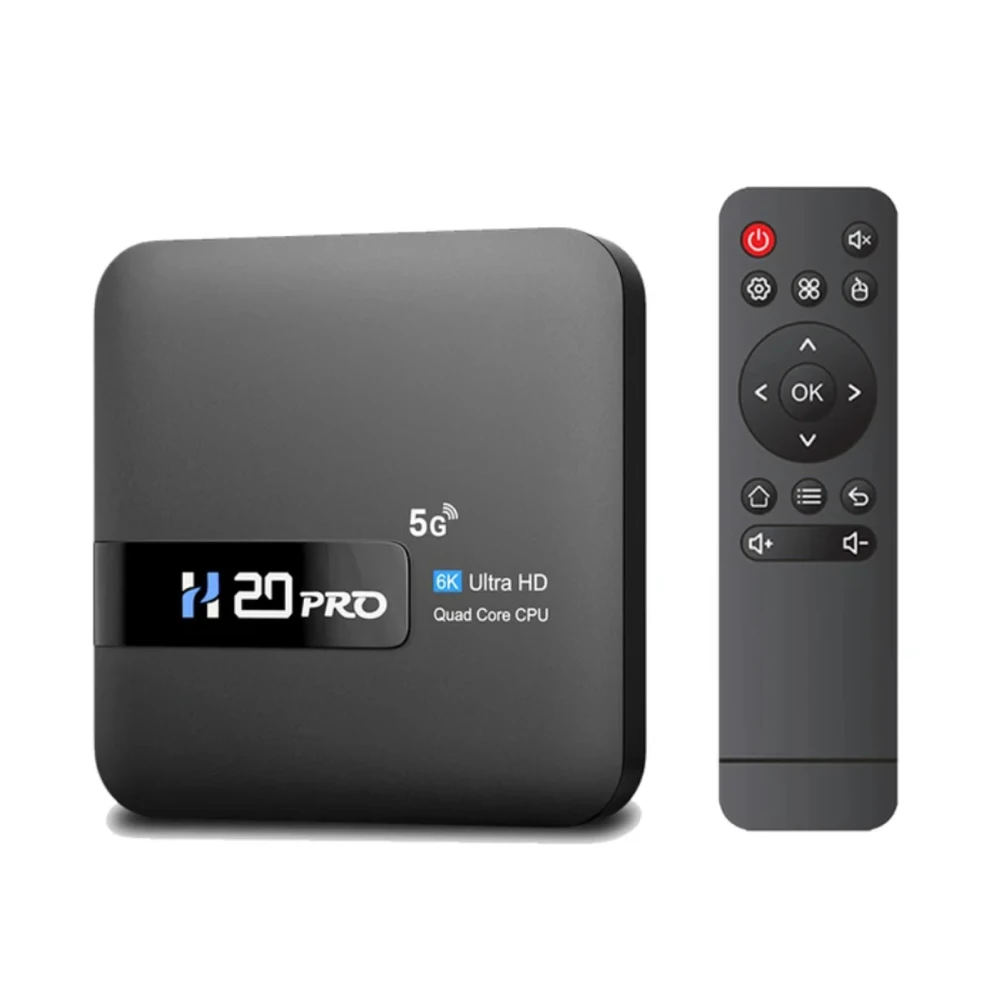 H20PRO Digital TV Converter Box 2.4G&5G WIFI 6K HD Quad Core CPU TV Set-top Box Compatible For Android 10.0