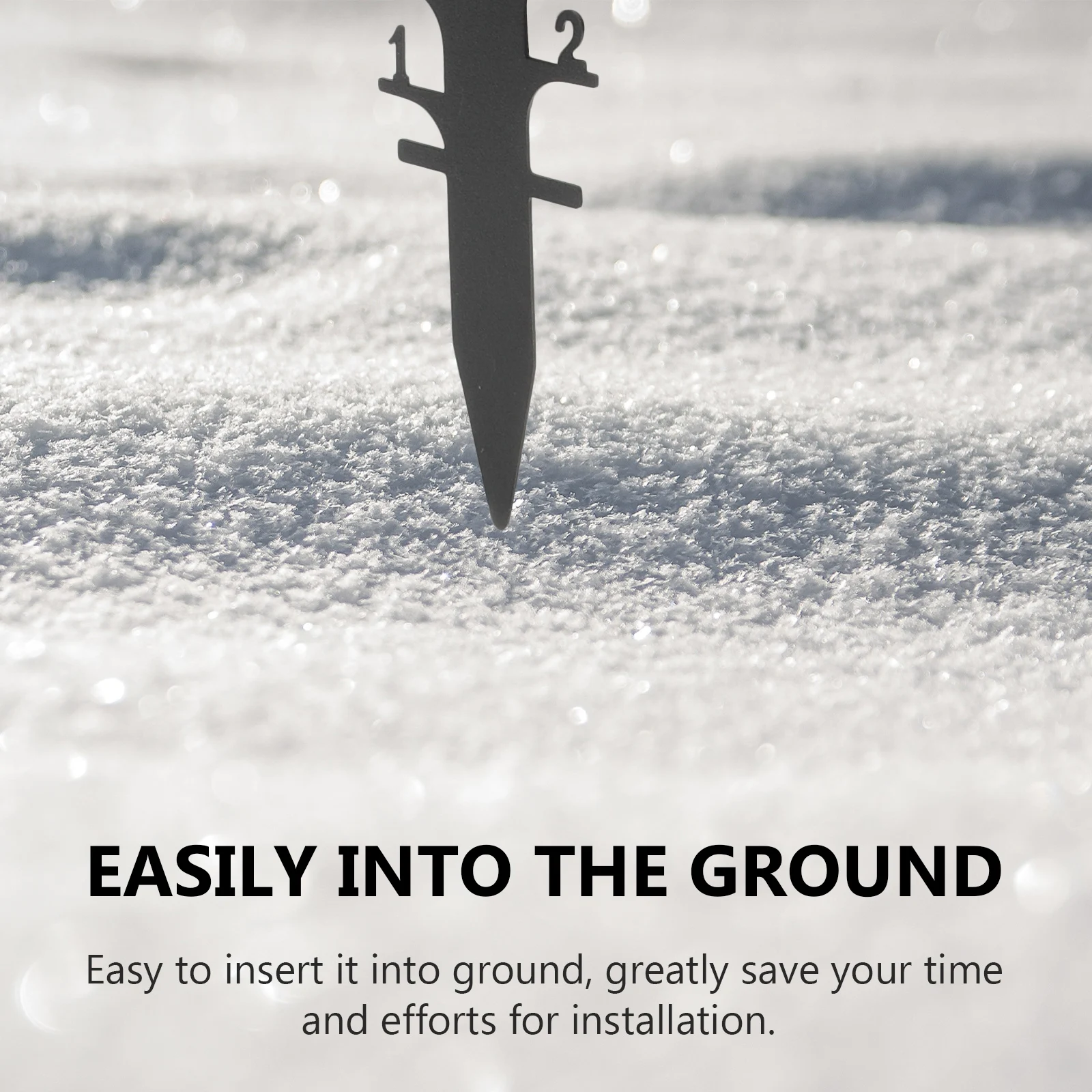 

Gauge Iron Christmas Lawn Decoration Ground Insert Outdoor Snow Measuring Stick Durable Metal Yard Decor Porch