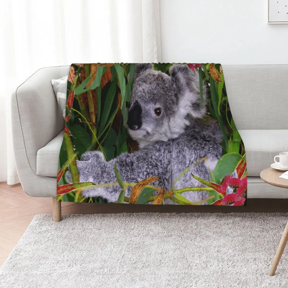 AUSTRALIAN KOALA, BIOPHILIC ART Throw Blanket Furrys Custom Fashion Sofas Single Cute Luxury Thicken Blankets