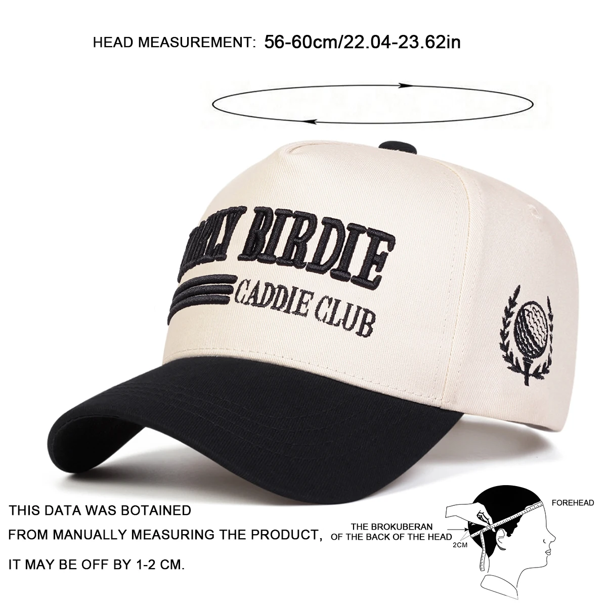 Unisex EARLY BIRDIE CADDIE CLUB Baseballkappen mit Stickerei, Frühling und Herbst, für den Außenbereich, verstellbare Freizeithüte, Sonnenschutzhut, Sportkappe – Detail 7