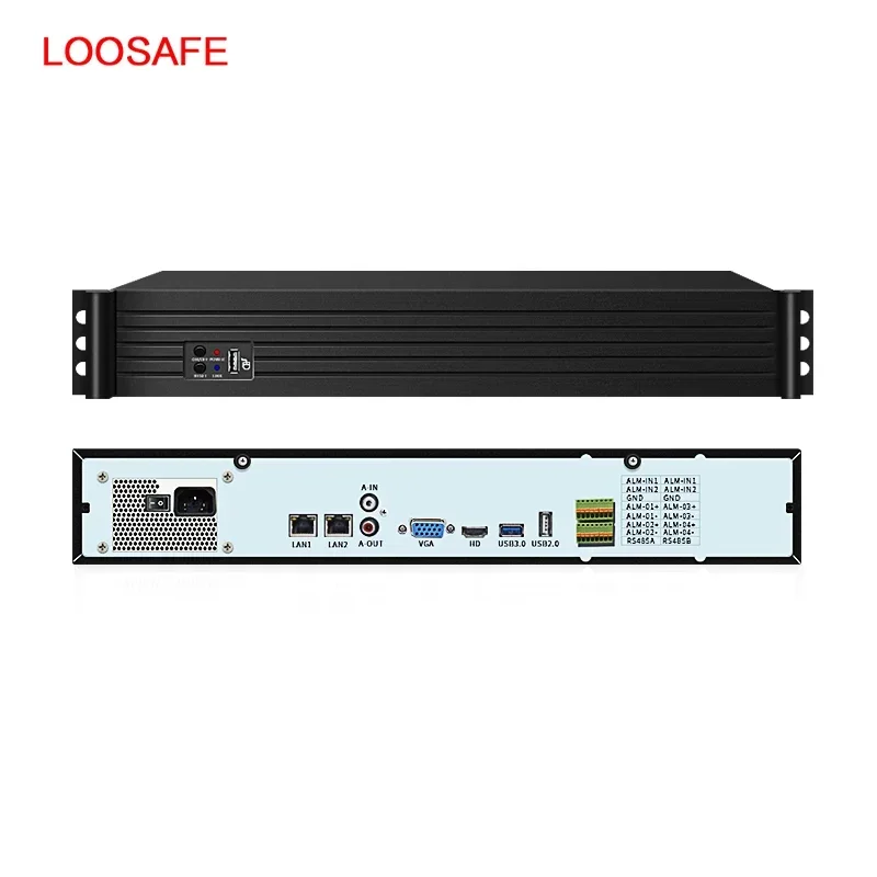 Loosafe Super NVR 64/128 canali Ultra 4K H.265 Videoregistratore di rete Riconoscimento facciale