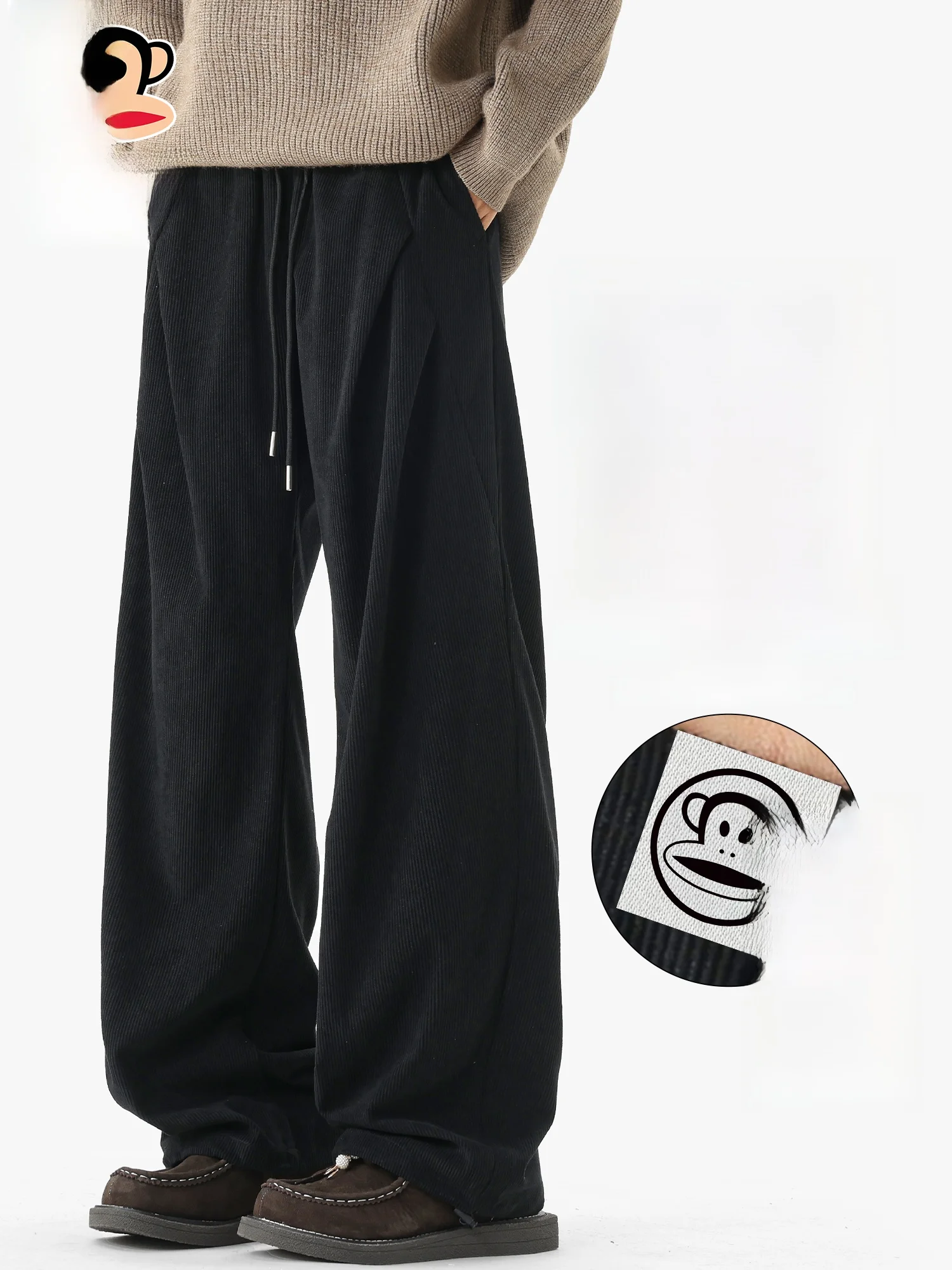 

Мужские повседневные брюки Paul Frank American Sle из плотного вельвета, свободные, прямые, широкие, немнущиеся, весна-осень