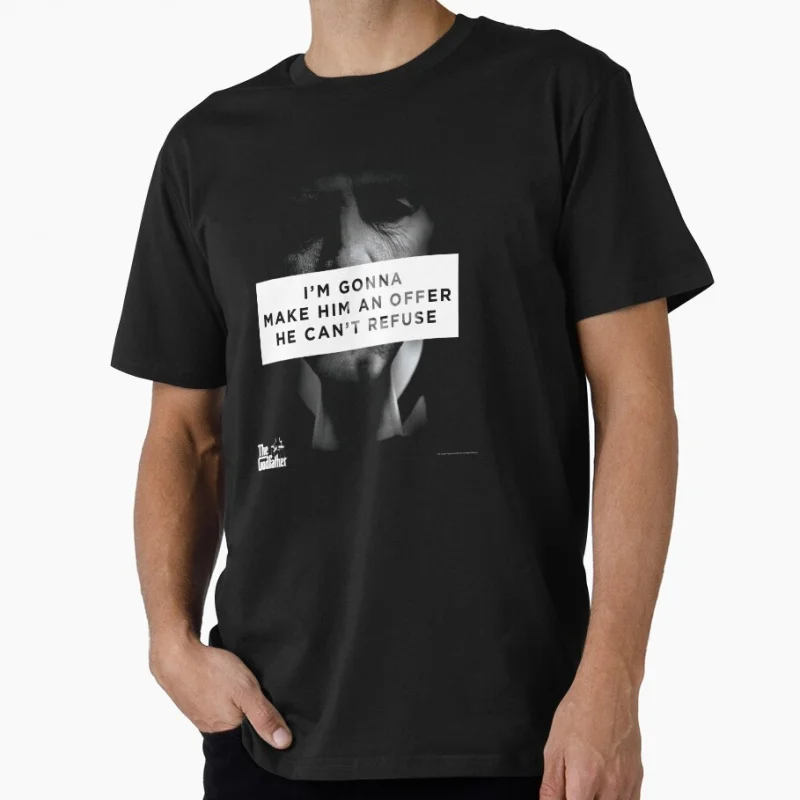 

Retro Crime Movie The Godfather Gift t shirt 0506 Men's 100% cotton O-Neck Short Sleeve Graphic clothes All size tee S-6XL