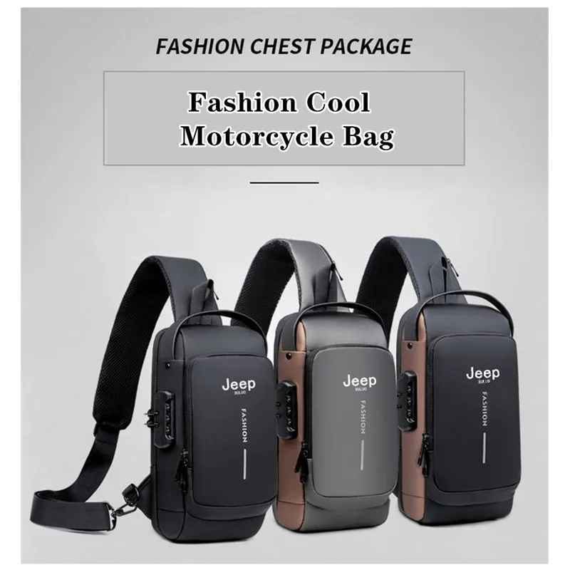 Jeep Buluo Men Anti Theft Sling Bag with USB Charging Port Waterproof Chest Bag Multi Pocket Crossbody Bag for Travel Work view 3