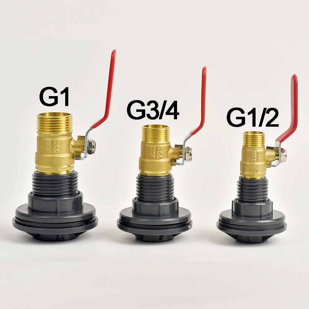 PVC Bulkhead Fitting Adapters with Brass Valve To 1/2\