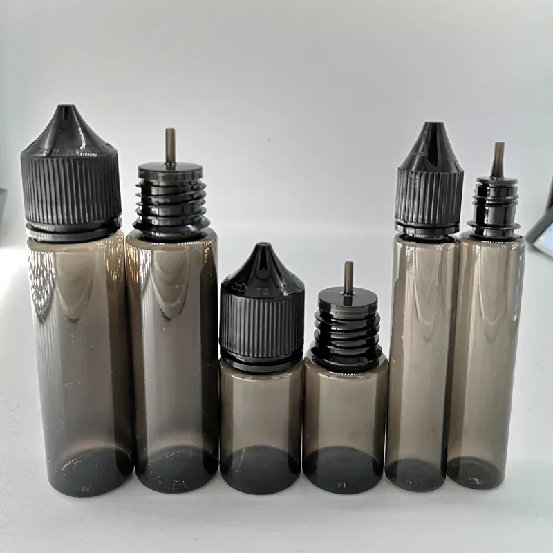 100pcs 30ml/60ml/100ml/120ml Black Plastic Empty Dropper Bottles E-Liquid Drop Pen Bottle Long Tip Cap Vape juice Oil Containers