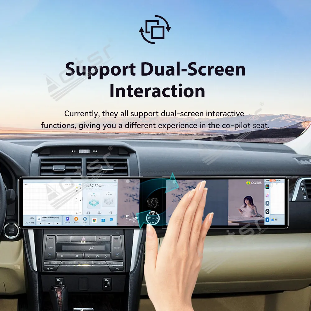 

12.3inch Dual-Screen Car Radio For Toyota Camry 2012-2015 Car Multimedia Video Player GPS Navigation Carplay Unit Auto Parts HD