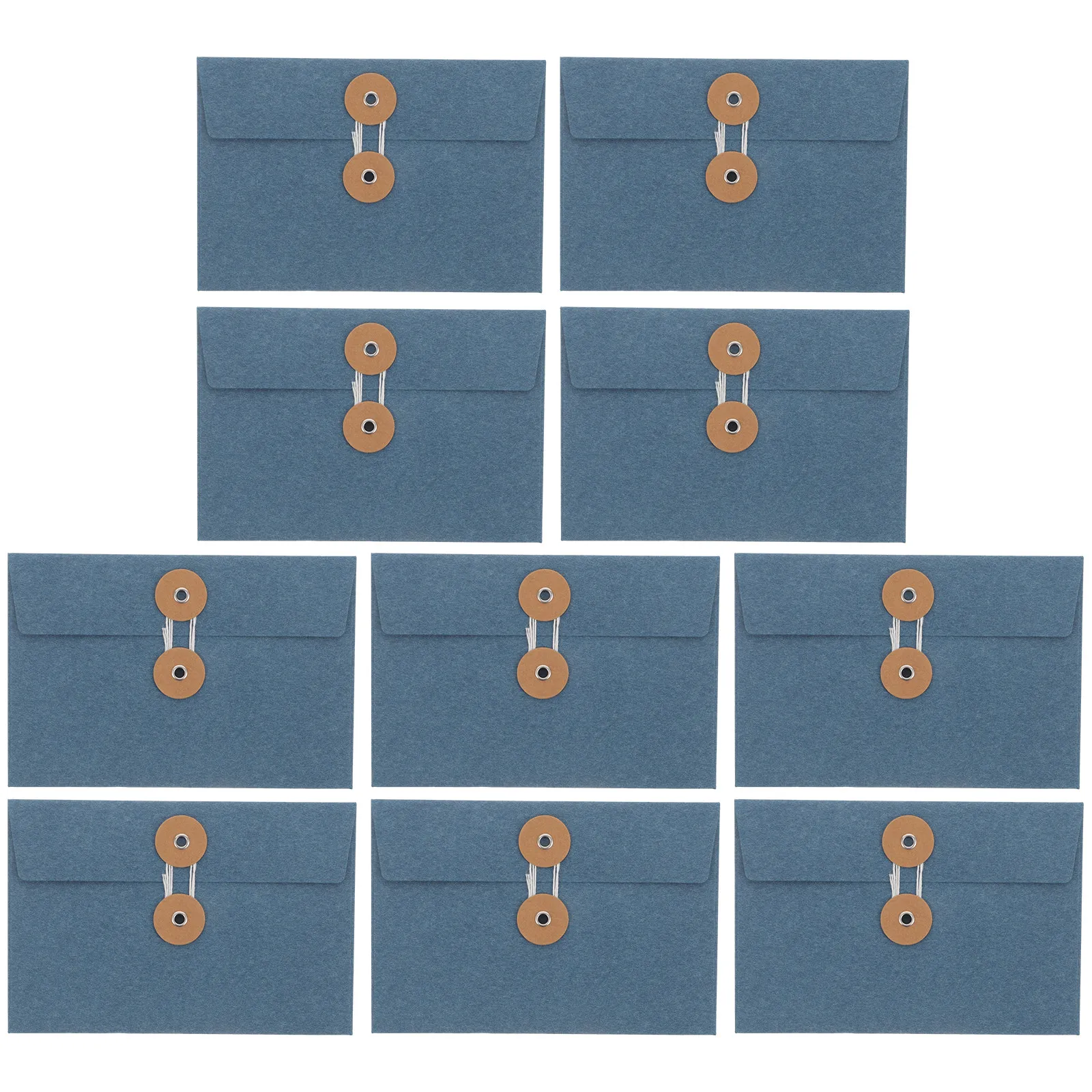 

10Pcs Reusable Kraft Paper File Envelopes Vintage Design String-Tie Pockets for Forms Records Postcards Office School