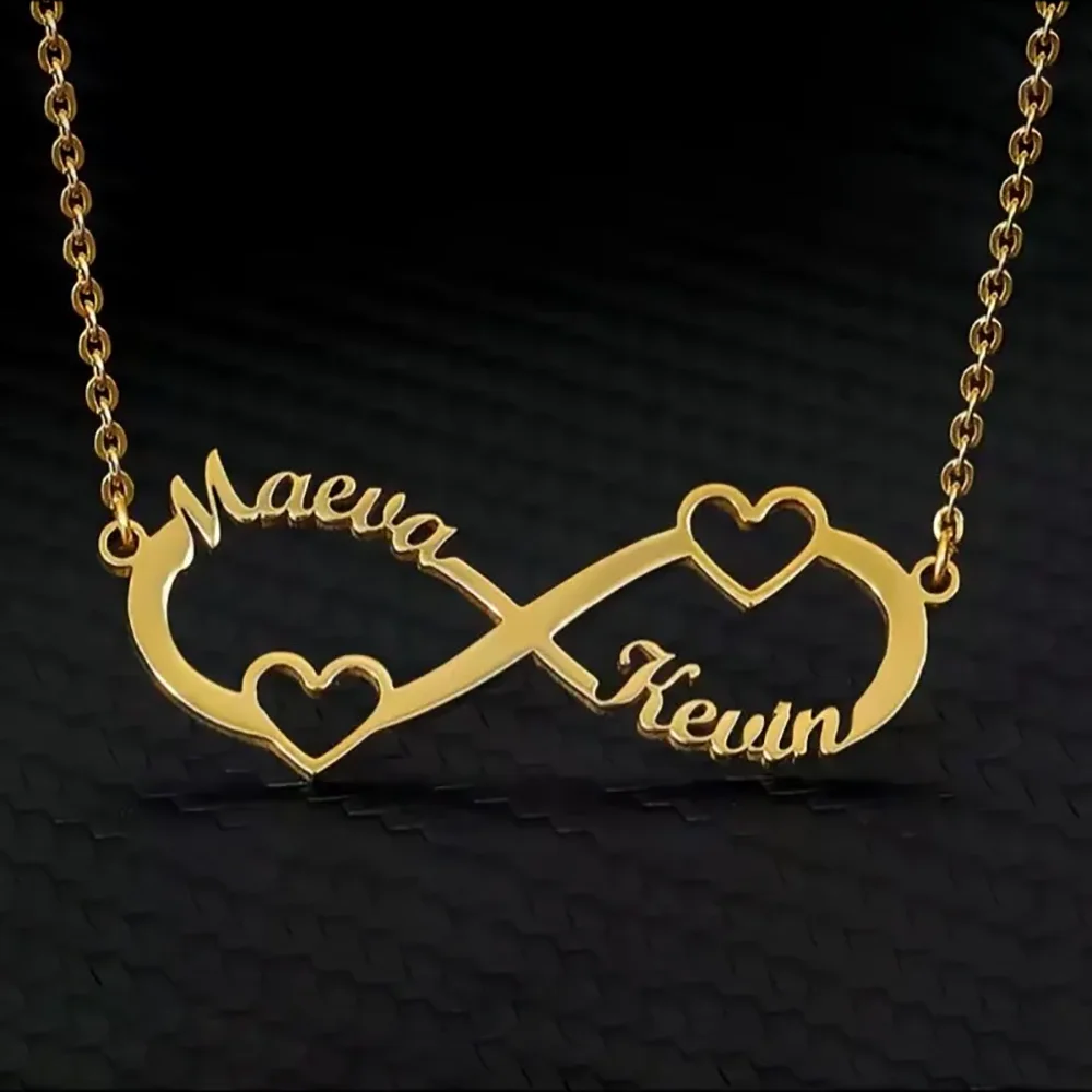 

Stainless Steel Custom Name Necklace Personalized Rose Gold Silver Infinity Pendant Friendship Necklace Jewelry Best Friend Gift