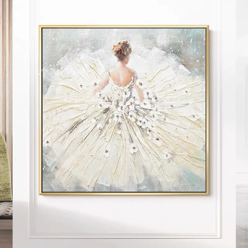 

Handmade Girl Figure Portrait Oil Painting Wall Pictures Canvas Art Large Modern Artwork Living Room For Home Decoration