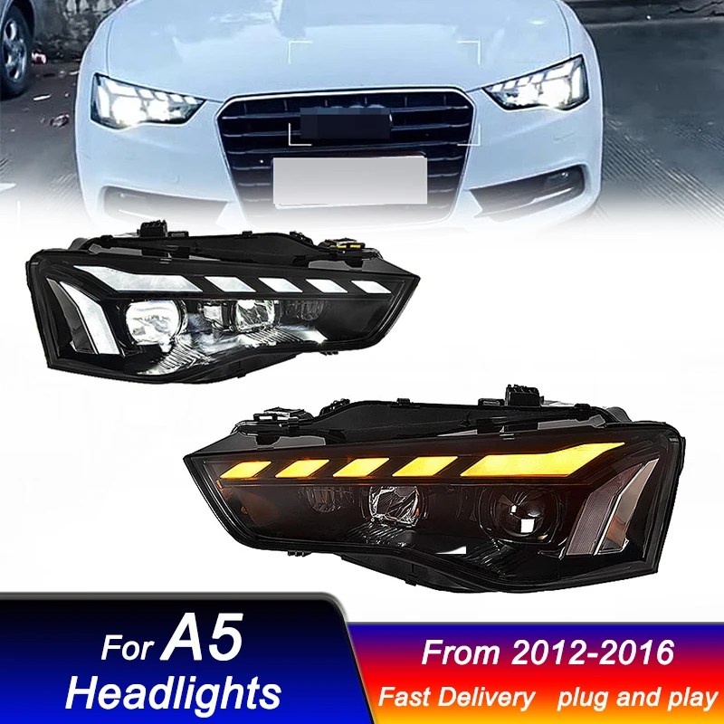 Car styling Headlights for Audi A5 RS5 2008-2016 new style full LED DRL Dynamic Signal Head Lamp Bi Xenon Beam Headlamp Accembly