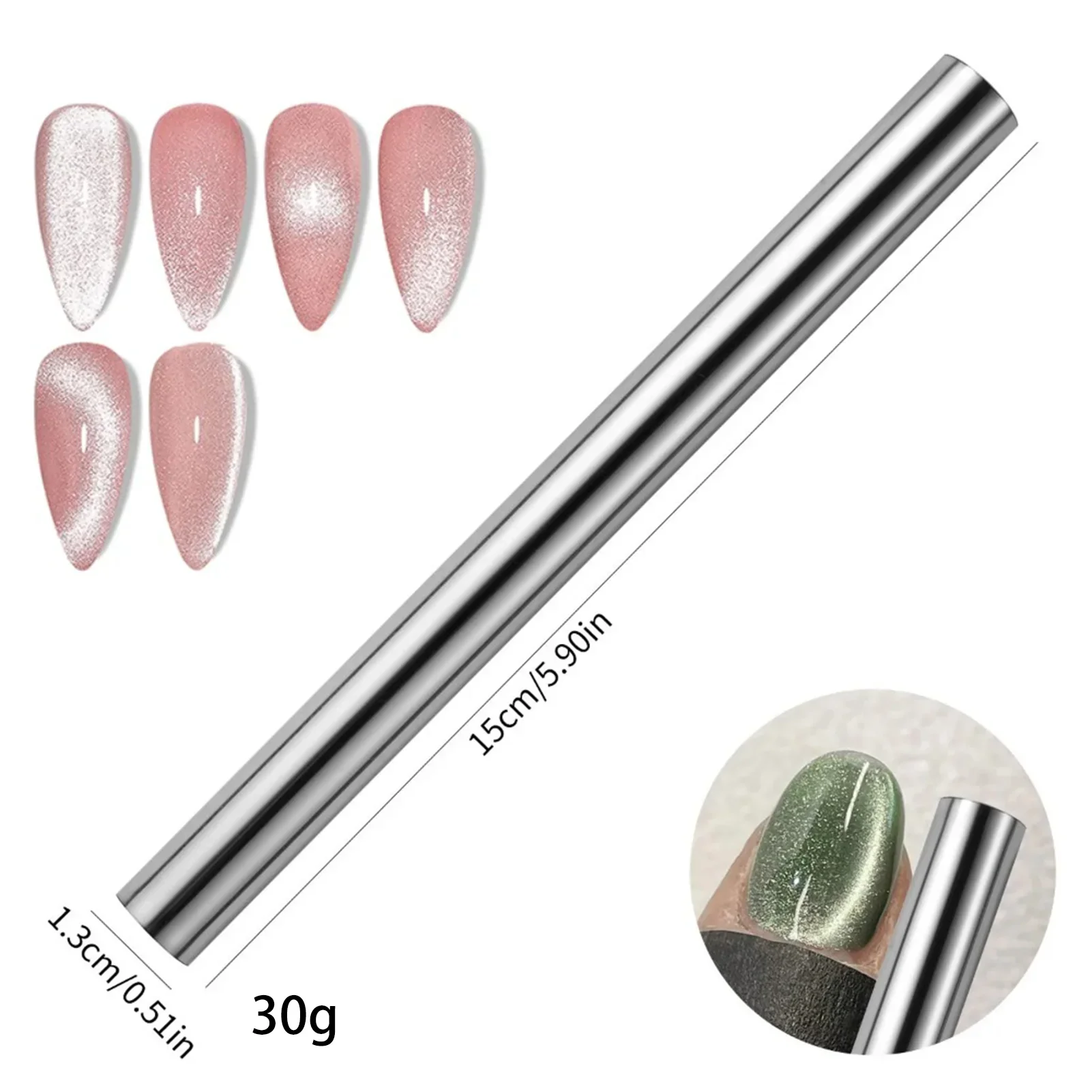

Cat Eye Nail Magnetic Stick Cylindrical Magnet for Cat Eye UV Gel Polish Snowlight Glitter Effect Tools Manicure Design Tool
