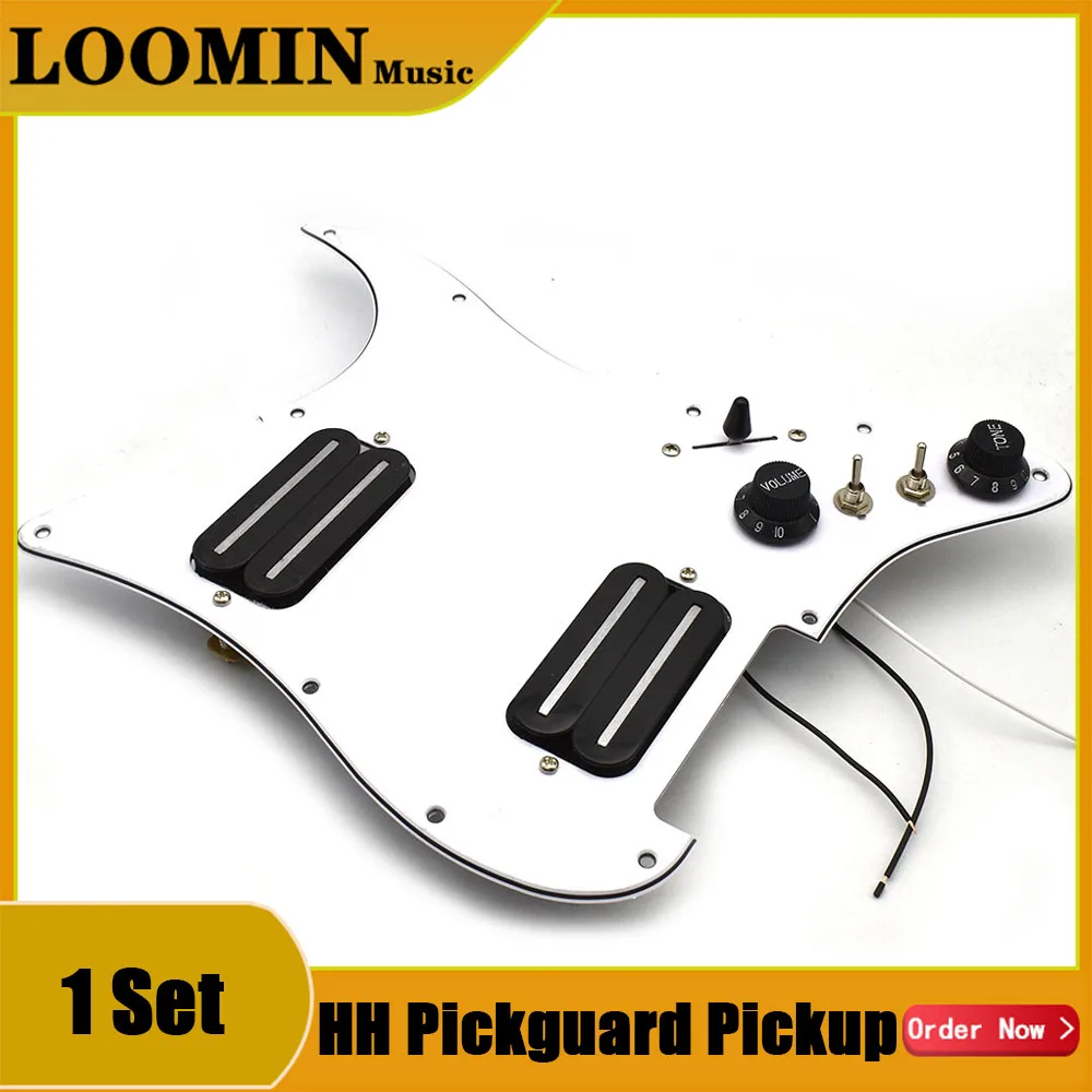 HH 2 Blade Electric Guitar Pickguard Pickup Coil Humbucker Loaded Prewired Pickguard Pickup 