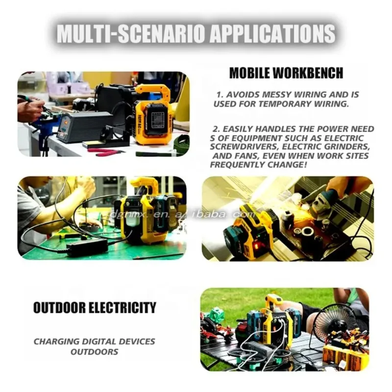 500W Power Inverter 18V Lithium Ion Battery Input 18V to 120V 220V Inverter with LED Light for Outdoor Camping