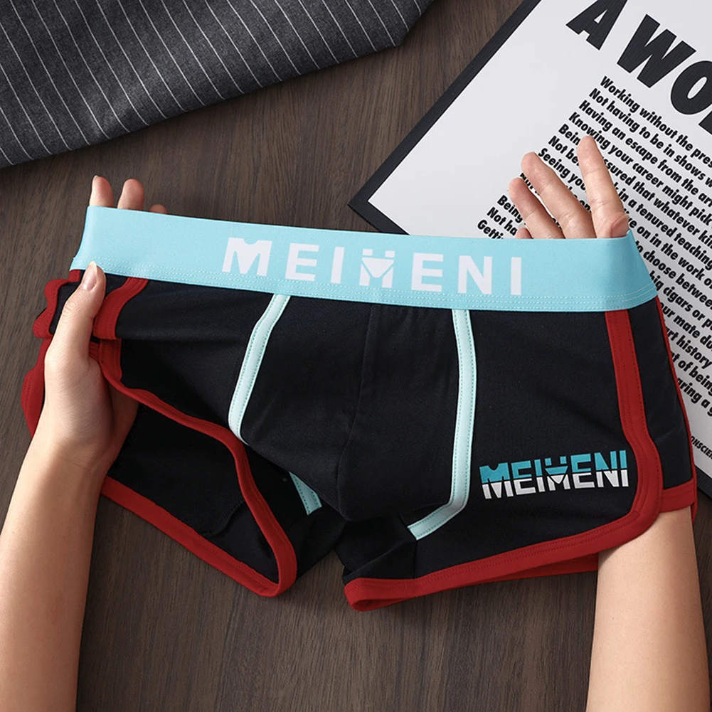 

Comfortable Men's Cotton Boxer Shorts Breathable Underwear Trunks Style with U Convex Pouch Support Ideal for Sports and Home
