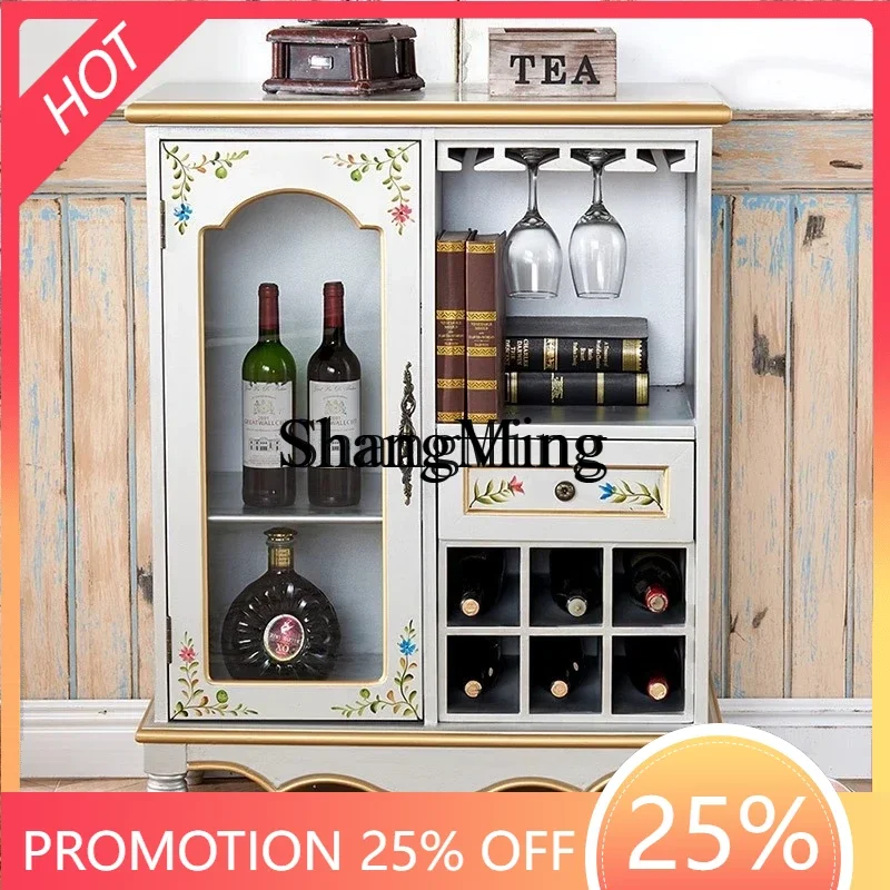 

Стильный приставной шкафчик для дома и ресторана, маленький шкаф для хранения, окрашенный низкий шкафчик-тумба