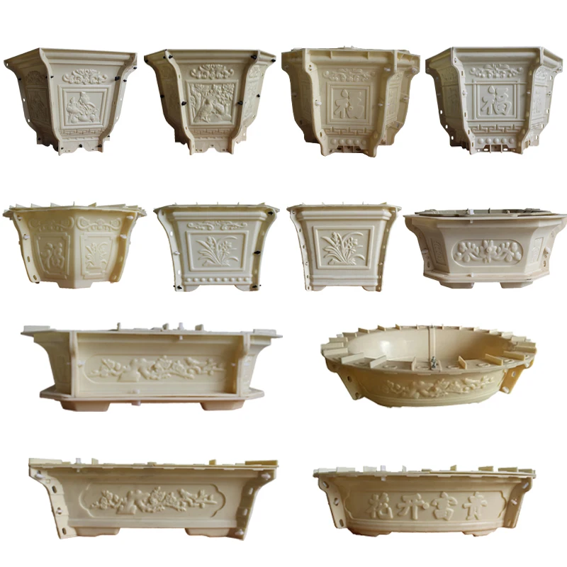 Precast outdoor garden cement planter flower pot plastic molds for concrete decorative