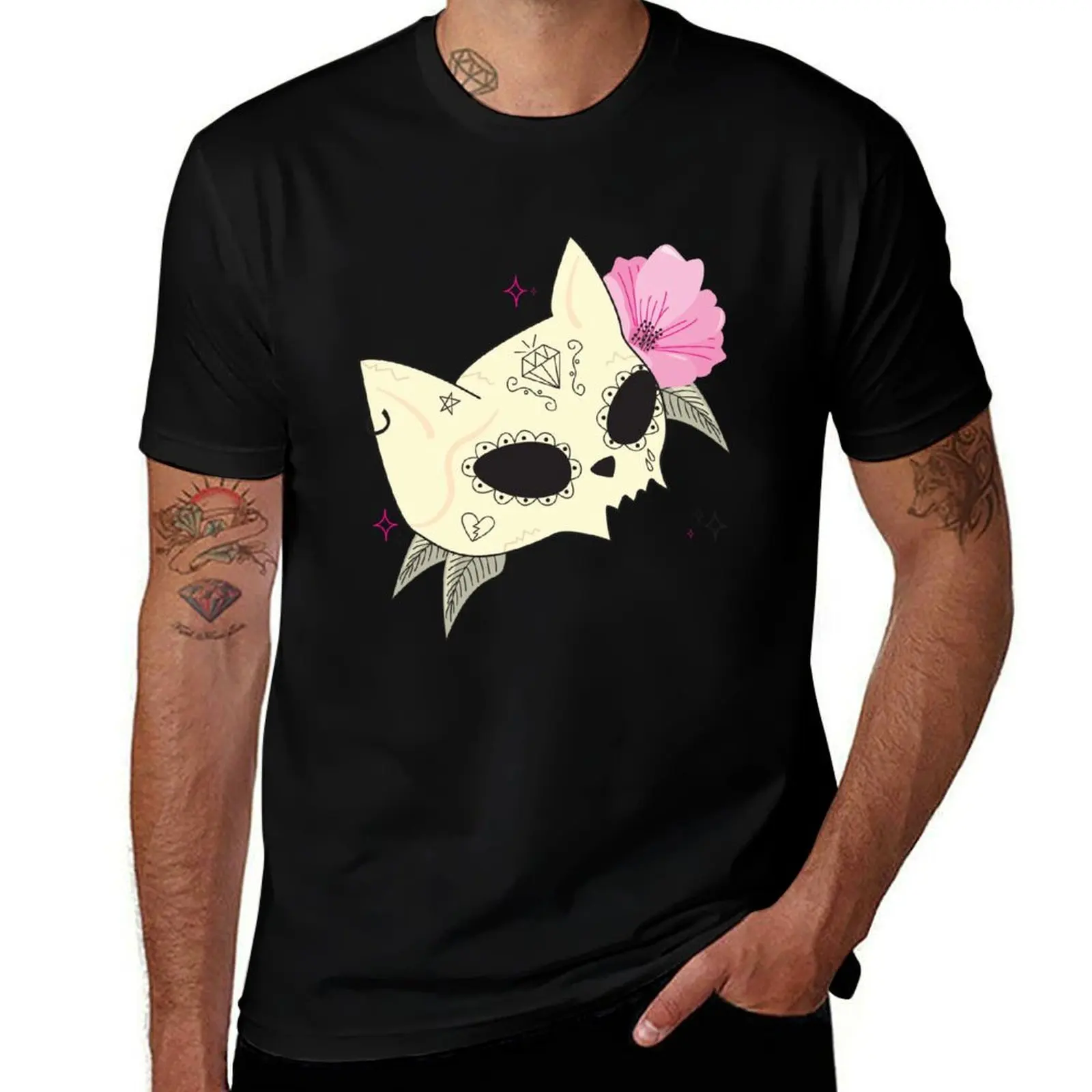 

Cat Skull Vanitas T-Shirt Soft Anti-Shrink Cotton Tee