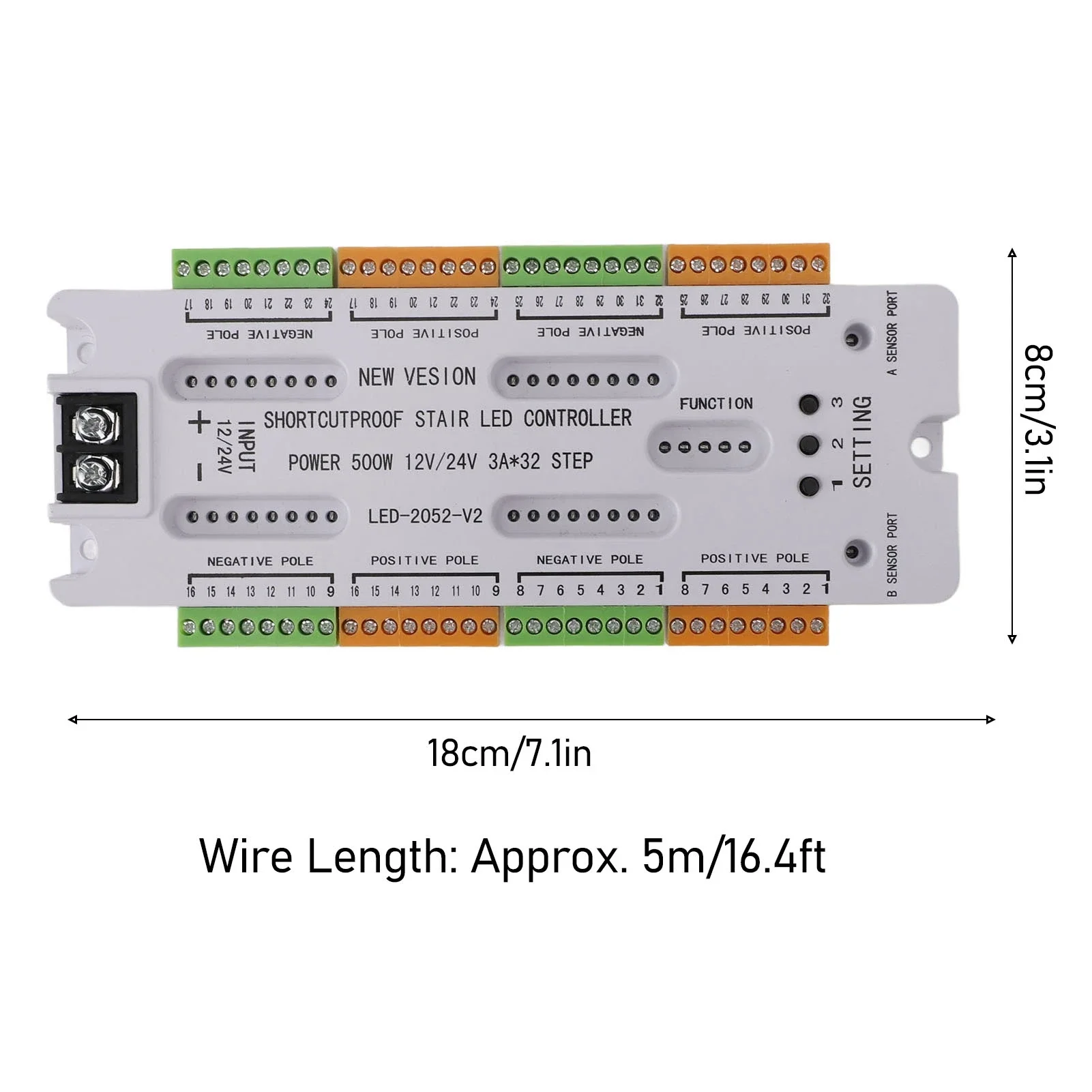 Bewegingssensor LED-trapverlichtingscontroller Intelligente automatische trapladder Traplichtcontroller voor traplamp