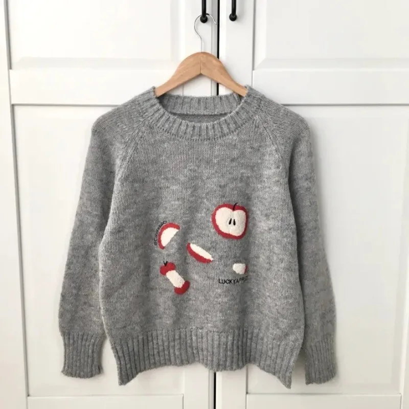 Maglione lavorato a maglia chic da donna vestibilità ampia sopra la testa modello morbido e accogliente autunno inverno pigro antietà divertente Sle Long Sve r...