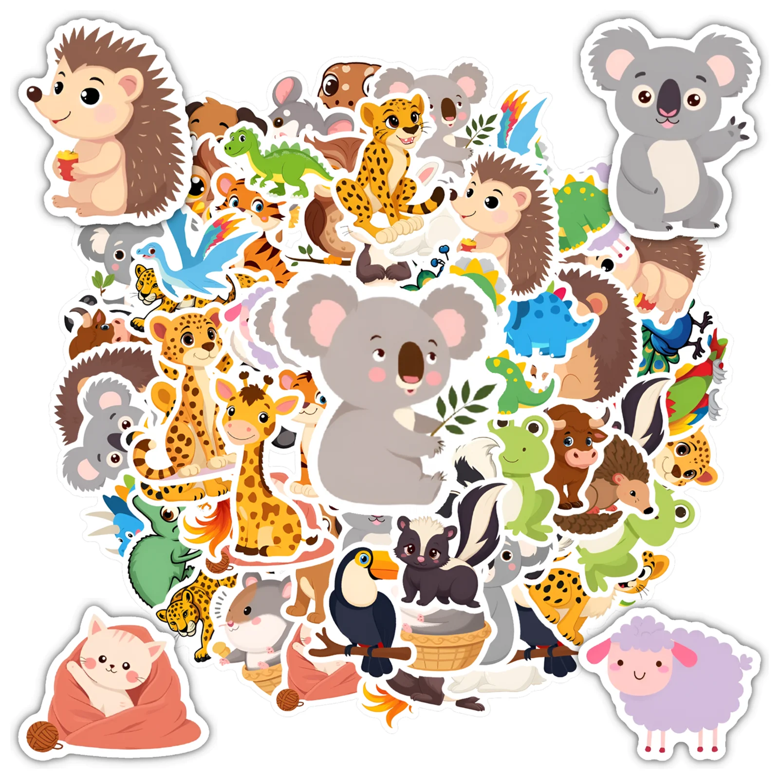 

35pcs-50pcs Cute Cute Critters Stickers Colorful Animals Stickers Cartoon Stickers For DIY Phone Guitar Laptop