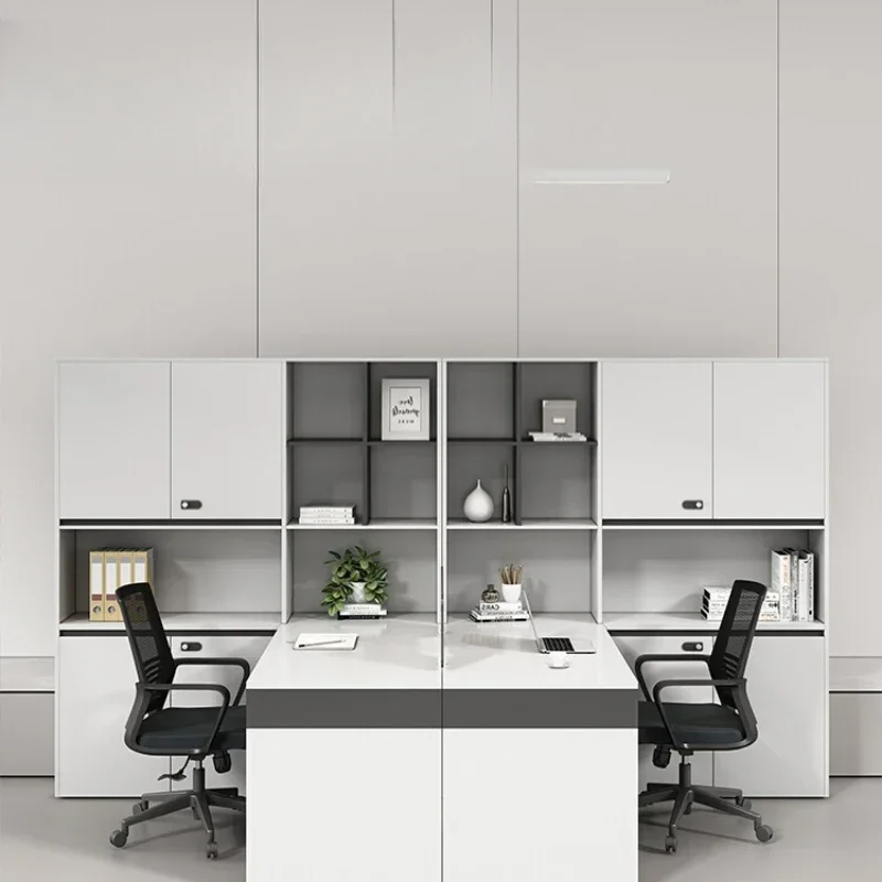 

Office desk and chair combination desk staff table double high cabinet screen financial table simple modern office workstation