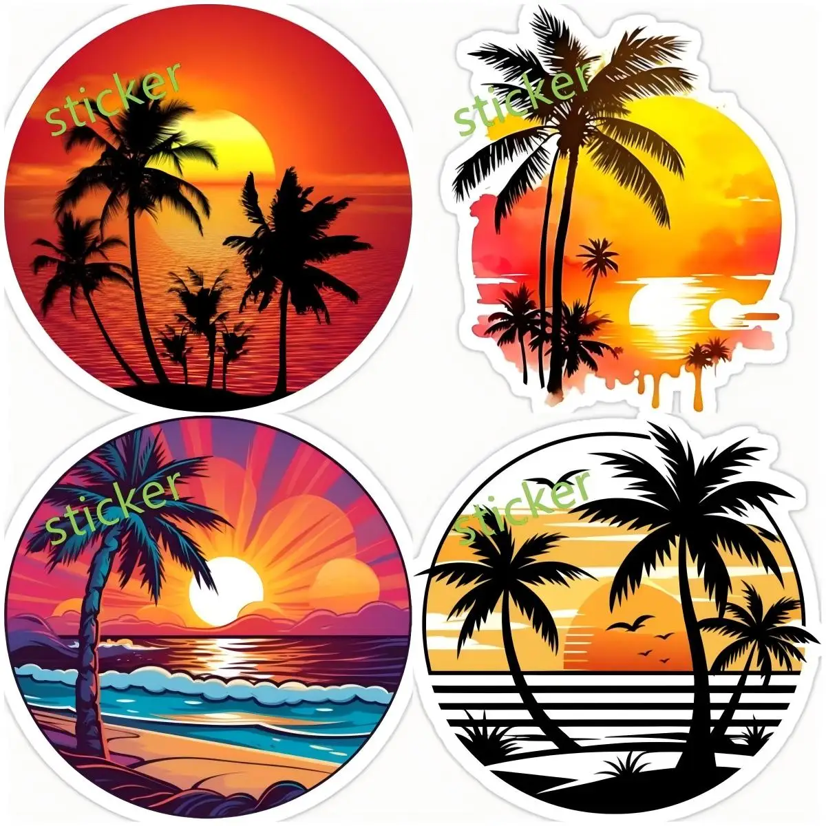 

Summer Beach Palm Tree Workshop Tools Auto Assesories Car Trunk Bumper Window Laptop Decoration Car Accessories