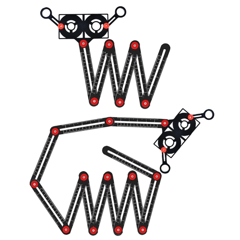 Aluminum Alloy Multi-function 6/12 Fold Ruler Angle Finder Universal Angler Ruler Metal Drill Guide Locator 6/12 Drop Shipping