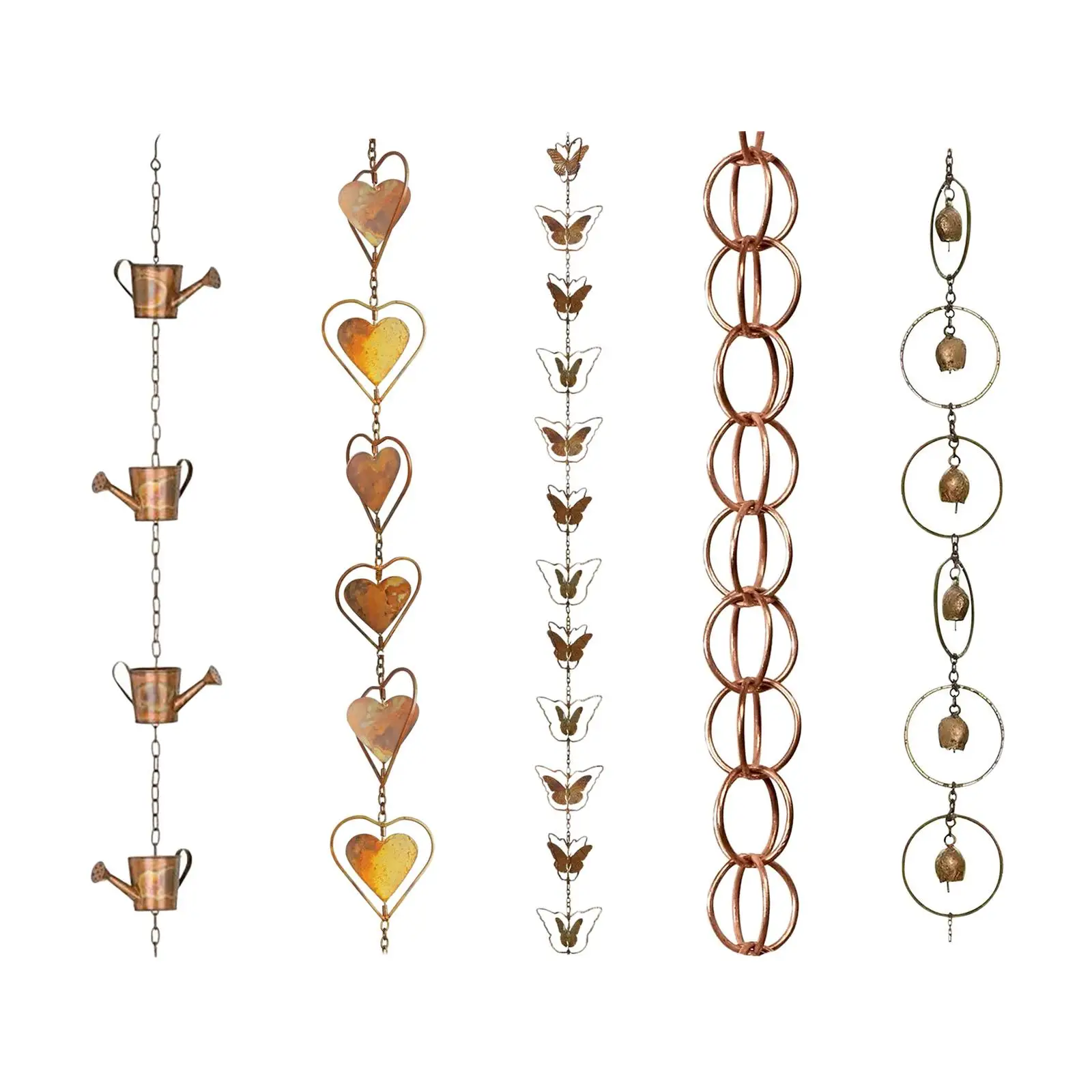 

Rain Gutter Chain Decorative Replacement Rainwater Chains Garden Rainwater Catcher for Outdoor Divert Water Sheds Backyard Home