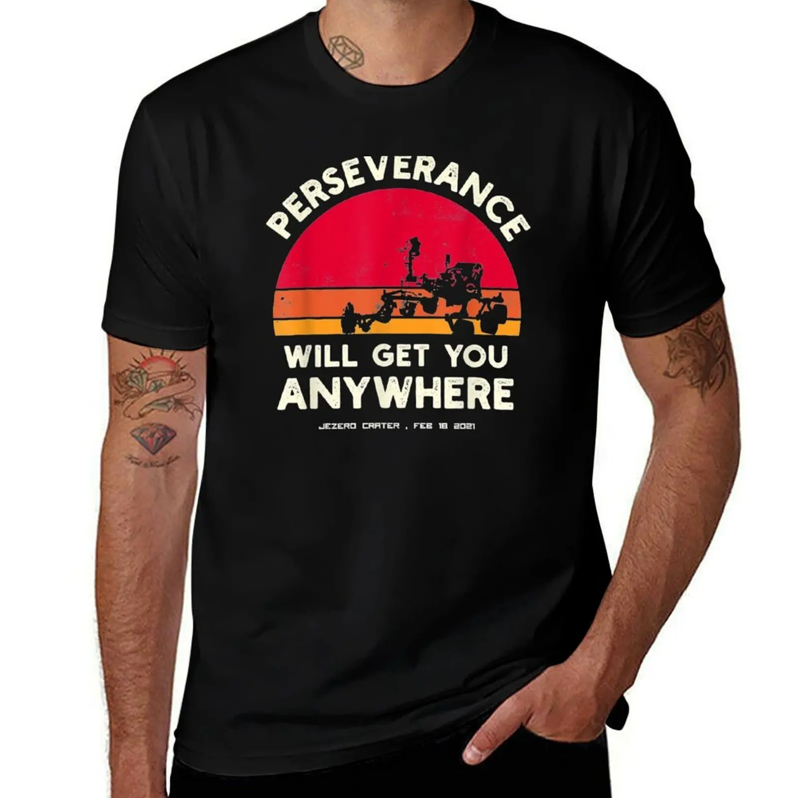 T-shirt décontracté de couleur unie basique de la mission Perseverance Mars Rover Landing 2021