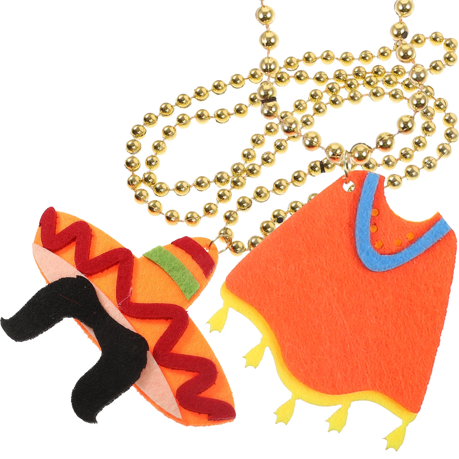 

2Pcs Mexican Necklace Set Fine Workmanship Lightweight Festive Party Jewelry for Cinco De Mayo Fiesta Carnival Decoration
