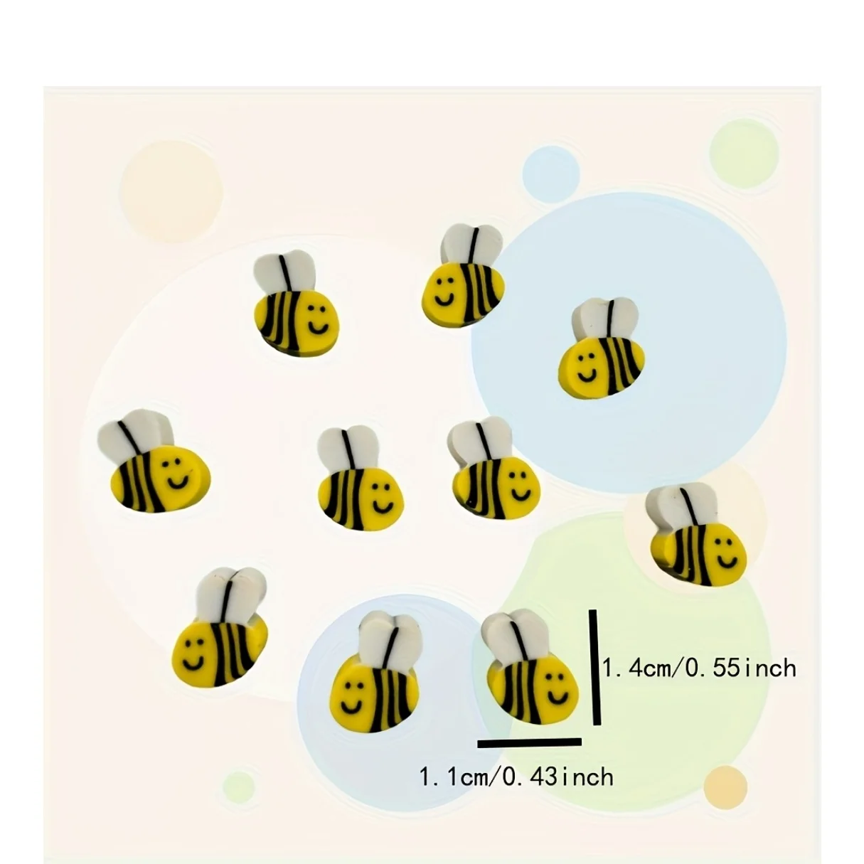 50pcs Mini Erasers Little Bee Erasers Novelty Pencil Erasers for Classroom Home School Work Rewards Gift Rewards Gift