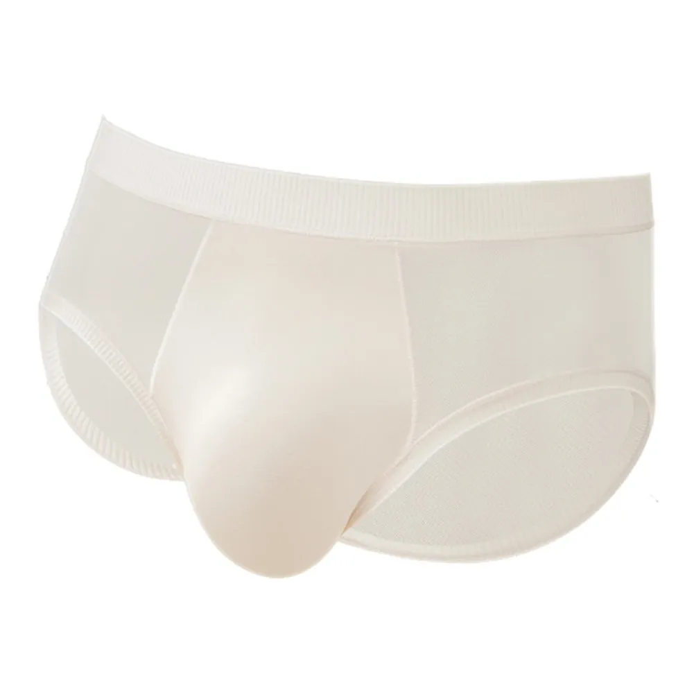 Men Soft Fabric Ice Silk Seamless Mesh Briefs Underwear Middle Rise Cooling Ultrathin Perspective Panties For Summer