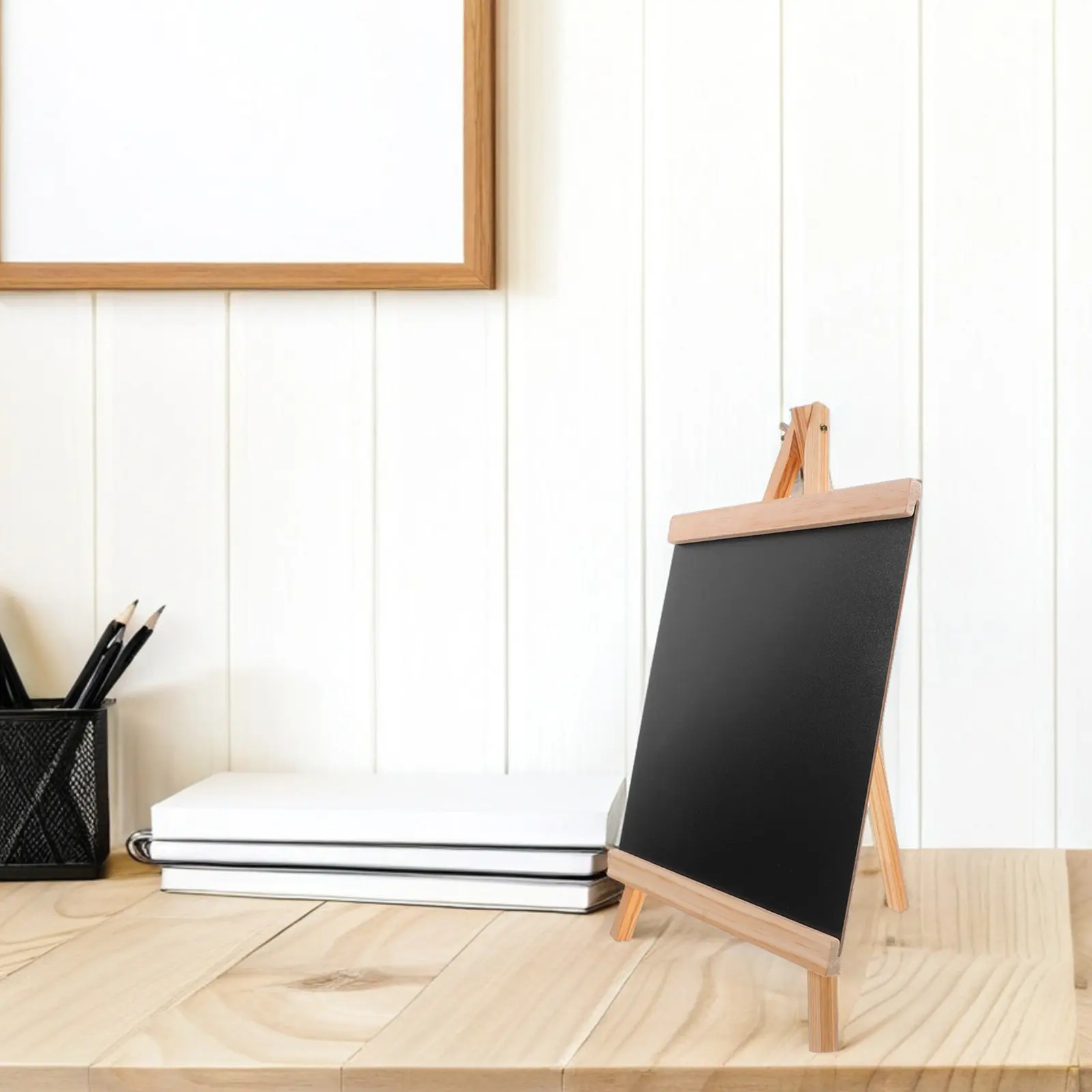 

Wooden Chalkboard 9x7 Inch A-Frame Easel Stand Erasable Writing Board for Menus Messages Notes Small Tabletop Display Indoor