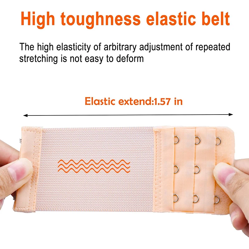 3 Pieces Bra Extender for Women's Elastic Bra Extension Strap Hook Clip Expander Adjustable Belt Buckle Intimates Accessories image 3