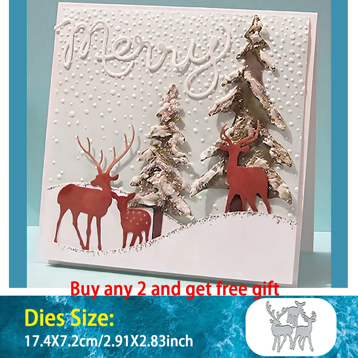 Christmas Elk Deer Knife Mold DIY Greeting Card Punch Stencil Scrapbooking Embossing Template Handicrafts Metal Cutting Dies