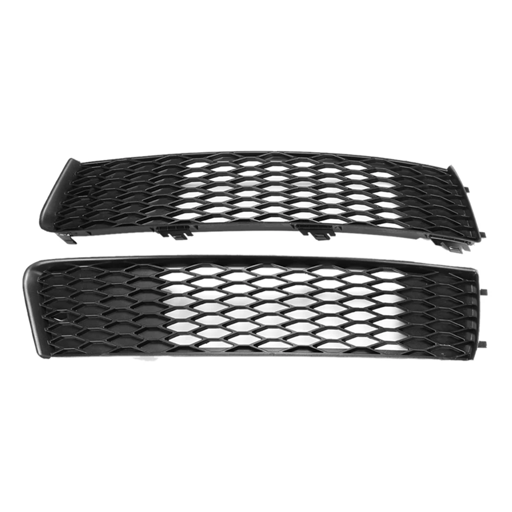 A Pair Car Front Bumper Fog Light Grill Cover For Audi Q7 S-Line 2009 2010 2011 2012 2013 2014 2015 Black Fog Light Grille