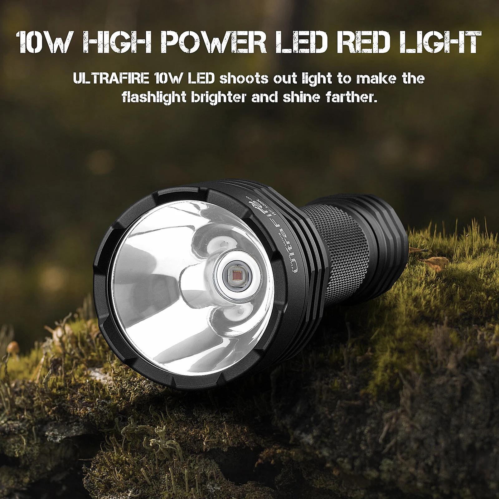 Imagem -04 - Ultrafire Wf509r Lanterna de Luz Vermelha Lanterna Tática Recarregável Portátil para Coyote Hog 10w Led Lanterna de Visão Noturna para Caça ao ar Livre