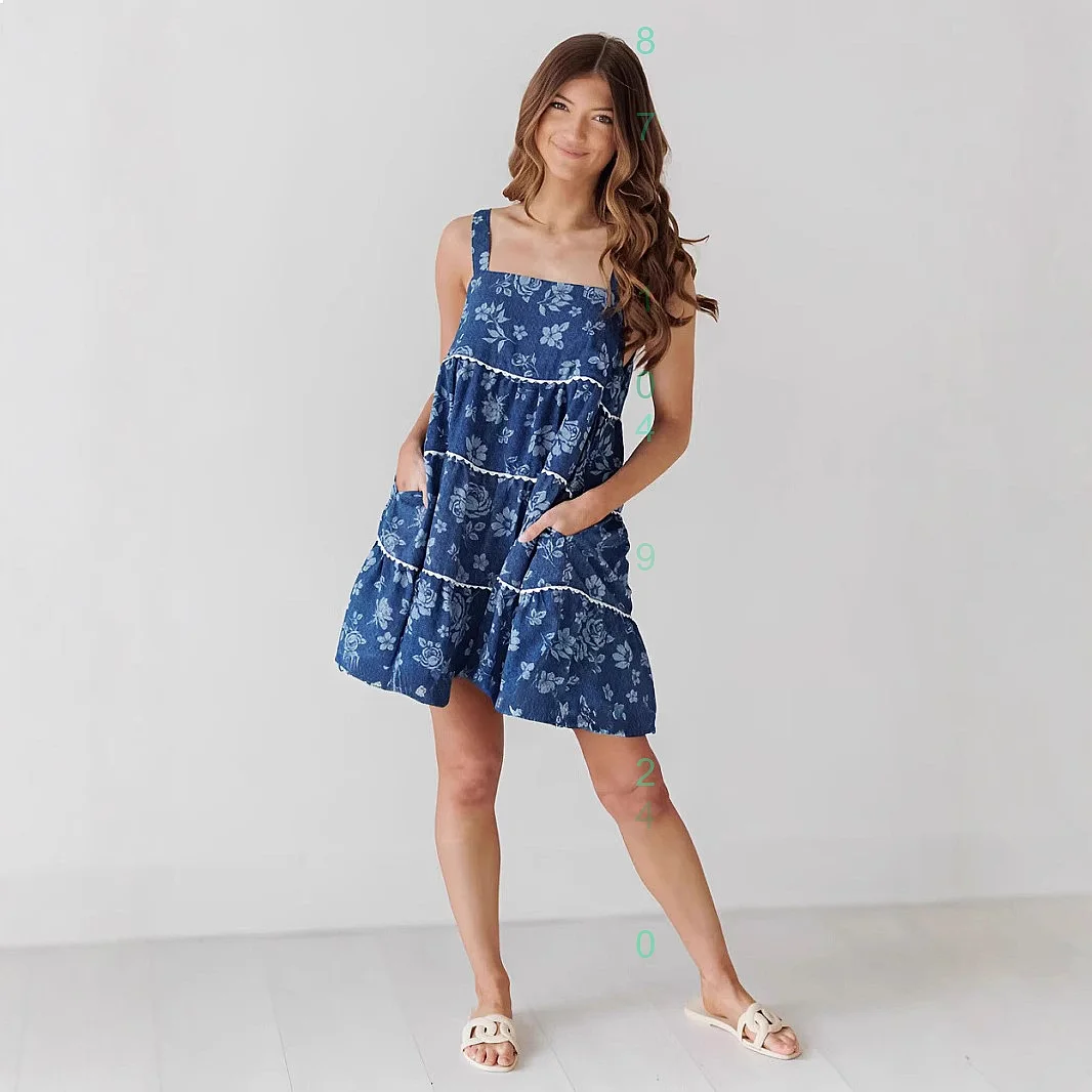 

Sleeveless Denim Overall Dress A Line Backless Jumpsuit Playsuit Spring Summer