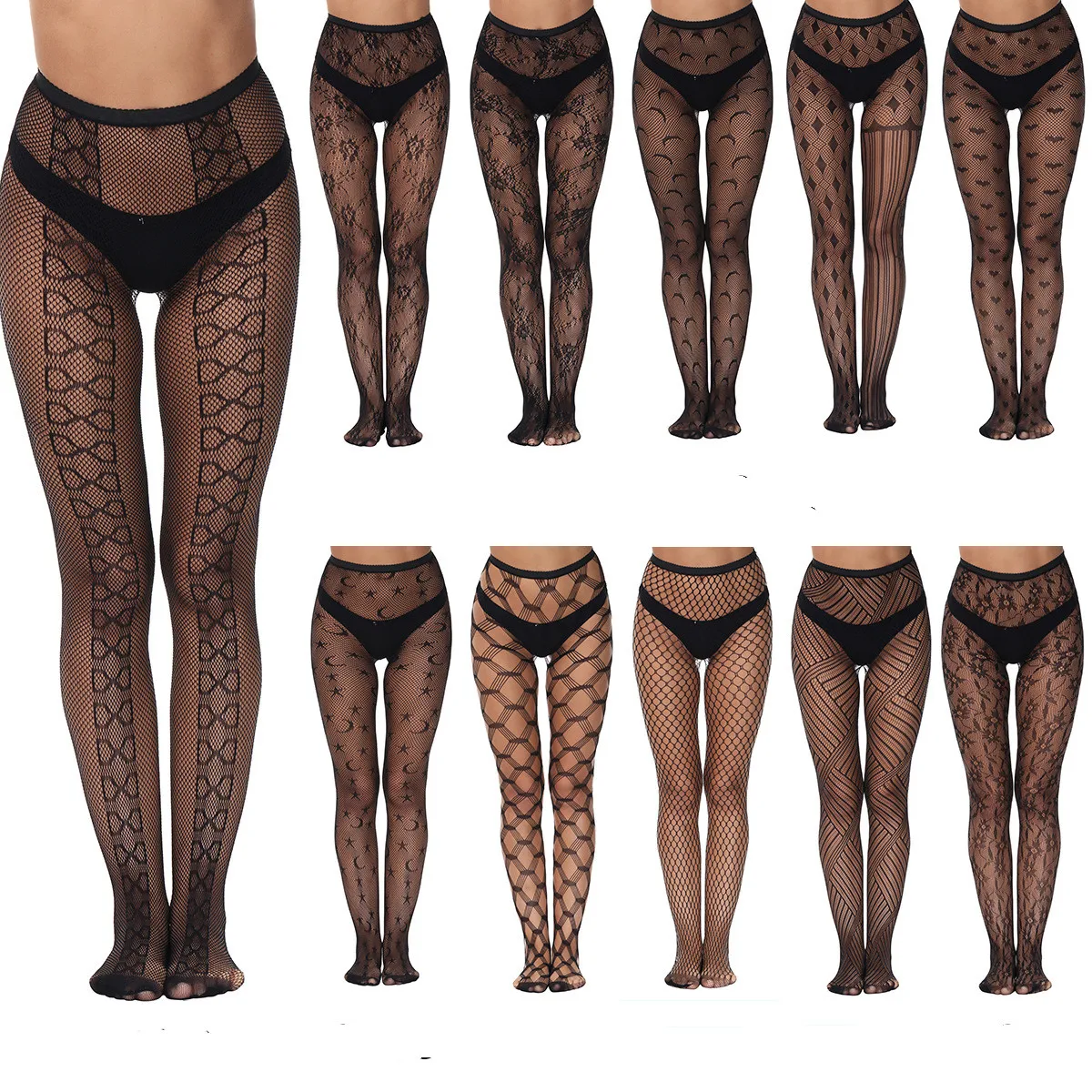 Plus Size Fishnet Stockings Sexy Hollowout Lingerie Tights Erotic Body Stockings Women's Special Occasion Pantyhose