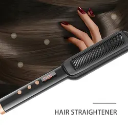 LCD Hair Comb Hair Straightener Electric Smooth Hair Straightening Brush Constant Temperature Dryer and Straightening Brush