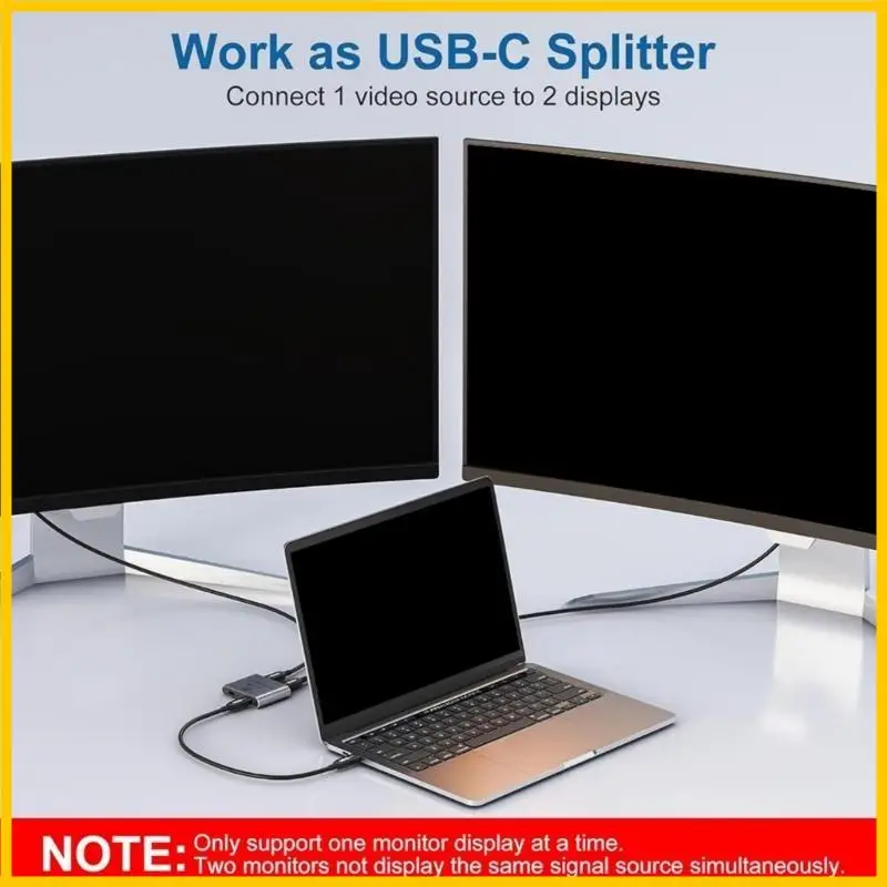  8K USB C Switcher Splitter for 2Computer BiDirectional Type C KVM Switcher Support 100W Charging 10Gbps Data Transfer