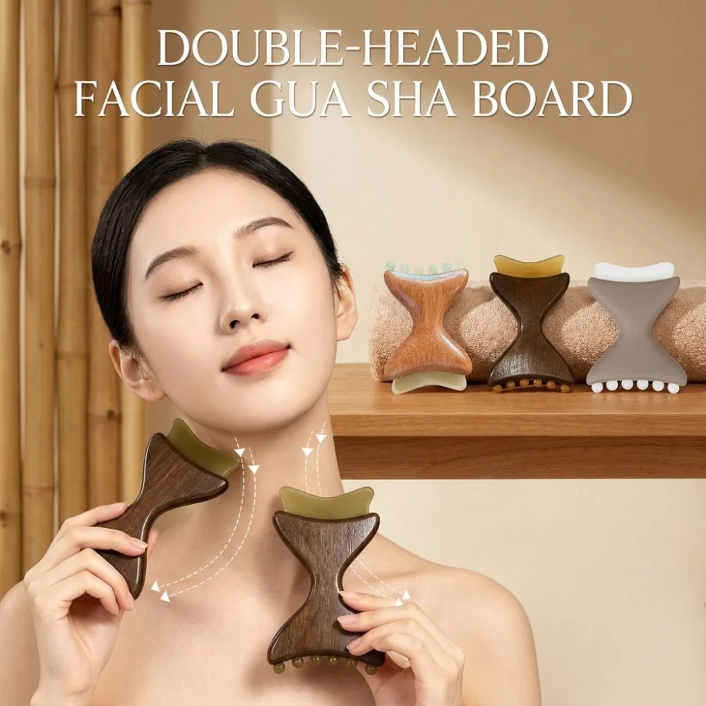 Double-headed Facial Gua Sha Board Six-Claw Anti-static Acupoint Scraping Massager Wide Tooth Acupressure Meridian Massage Comb