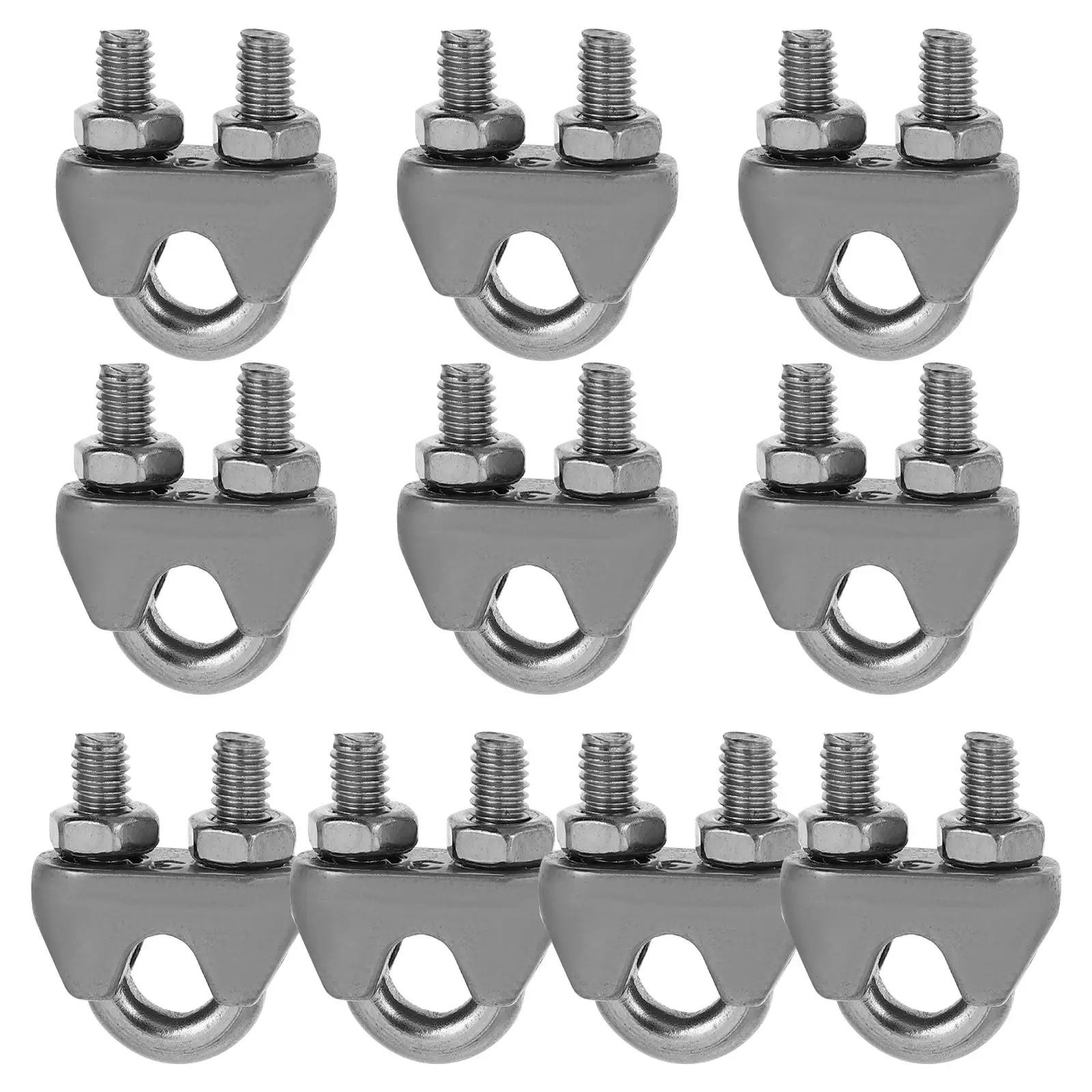 10 Pcs Rope Clips Stainless Steel 304 Rope Clips type Clamps for Fixing Cable Accessories Railing Hardware