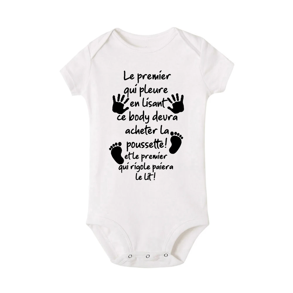 Summer Newborn Bodysuit Funny Baby Jumpsuits Boys Girls Unsex Clothes Short Sleeve Toddler Outfints Letter Print Infant Clothing