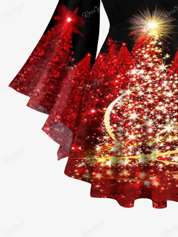 Plus Size Christmas Outfits T-shirt Leggings Women Matching Set 3D Printed Sparkling Glitter Lattice Crisscross Top Pencil Pants